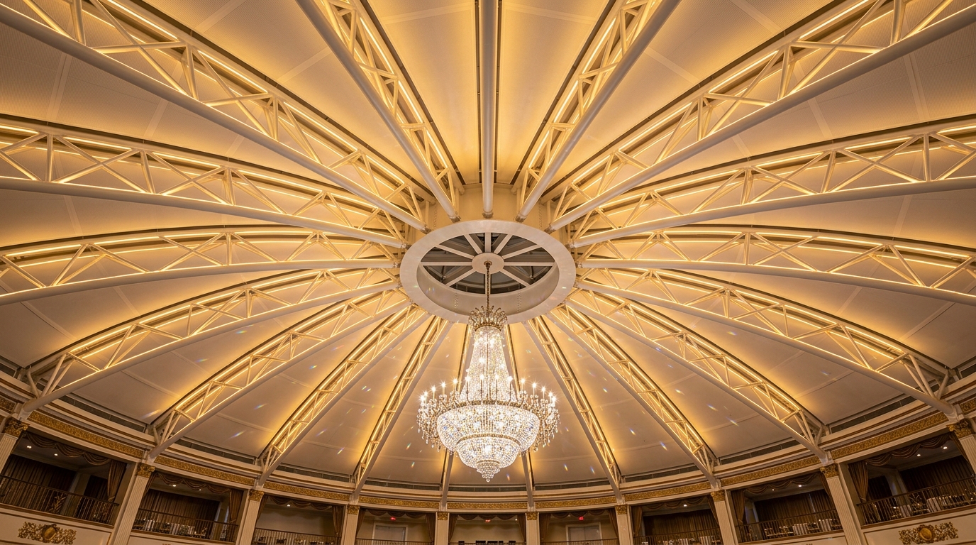3D Space Truss Ceiling & Chandelier