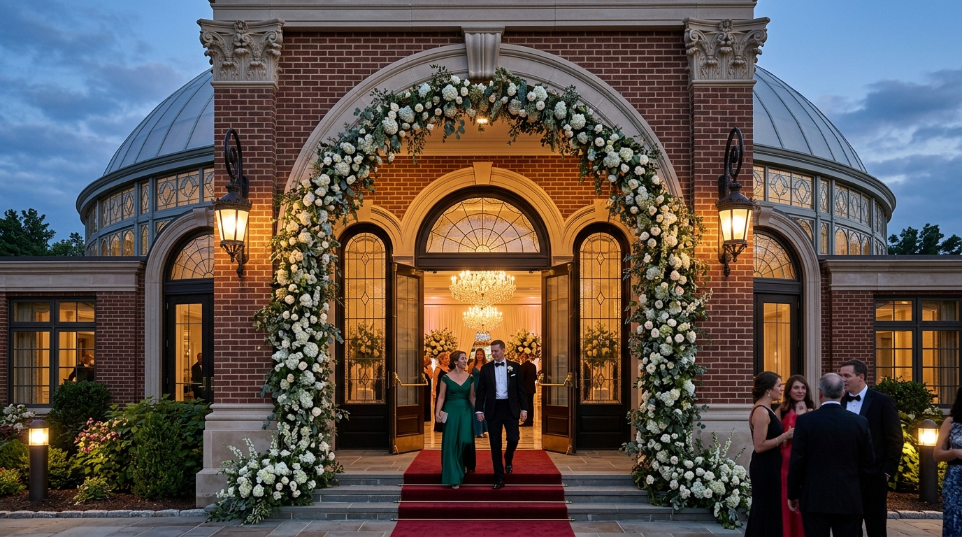 Grand Double Arched Entrance